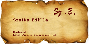 Szalka Béla névjegykártya